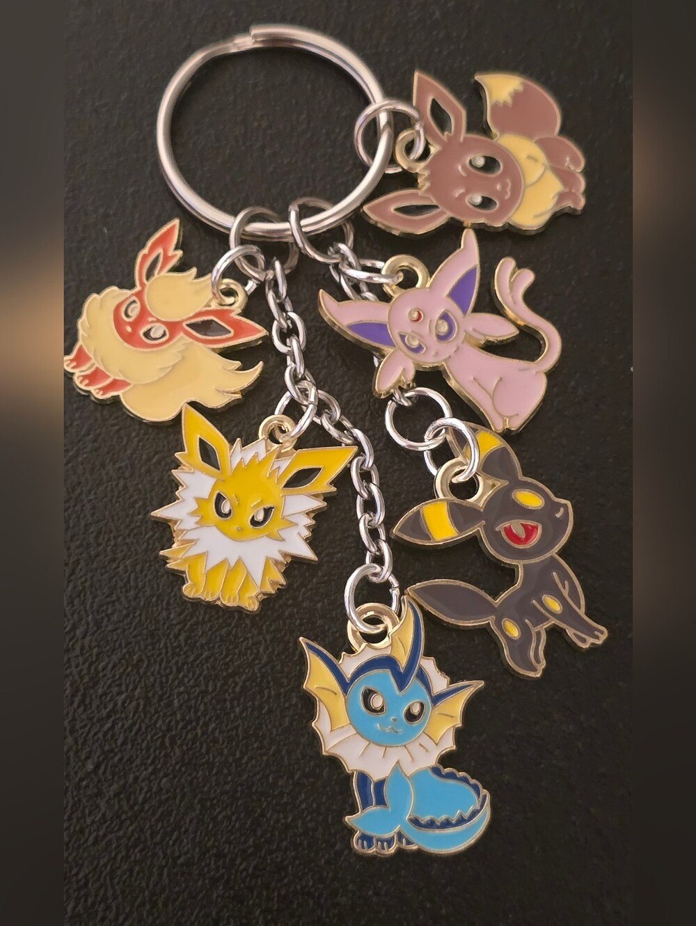 Pokémon 6 Eeveelutions Enamel Charms Keychain